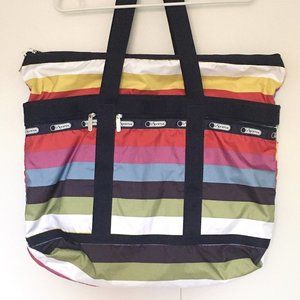 LeSportsac Large Multi-colored Striped Tote